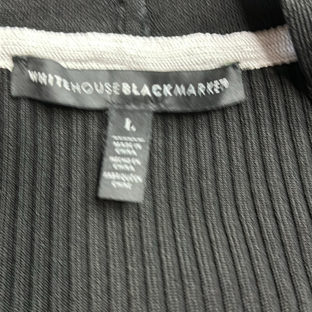 WHBM Black Ribbed V-Neck Sweater Size Large - Picture 5 of 6